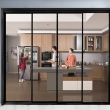 批發(fā)廚房推拉門極窄陽(yáng)臺(tái)客廳吊軌三聯(lián)動(dòng)玻璃衛(wèi)生間鋁合金隔斷移門